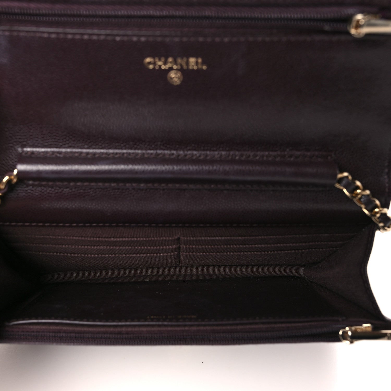 Chanel Caviar Quilted Wallet on Chain WOC Dark Brown 5 of 10