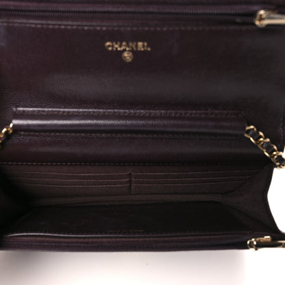 Chanel Caviar Quilted Wallet on Chain WOC Dark Brown 5 of 10