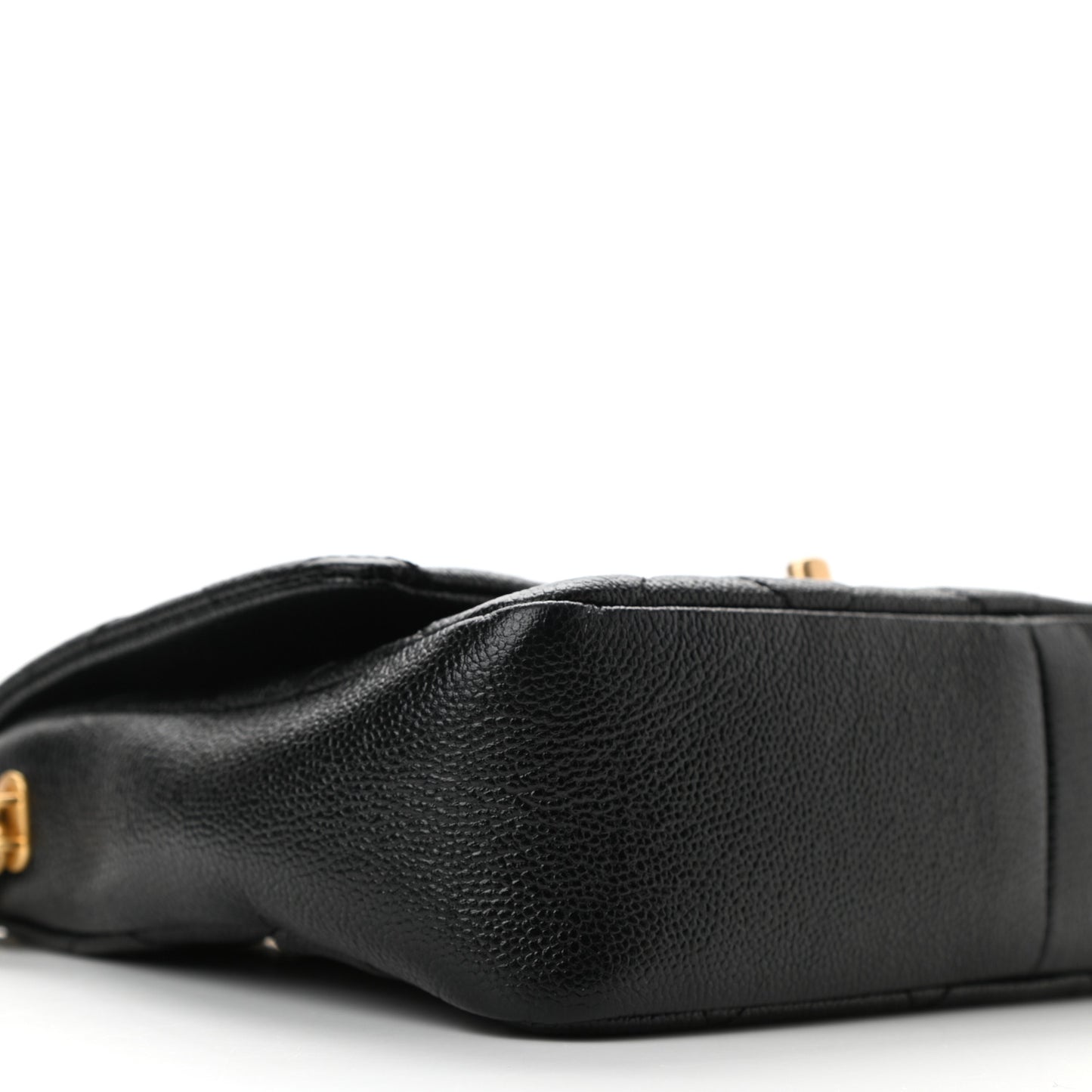 Shiny Caviar Quilted Small Chain Melody Flap Black