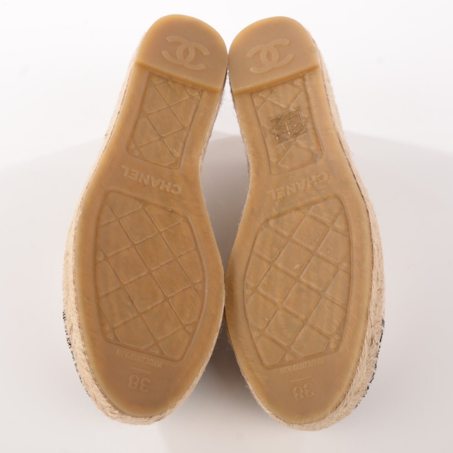Toile Sequin CC Espadrilles 38 Beige Black