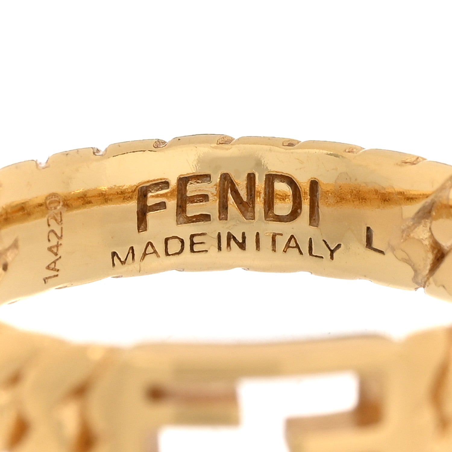 Fendi Metal Baguette Ring L 57/8 Gold 4 of 5