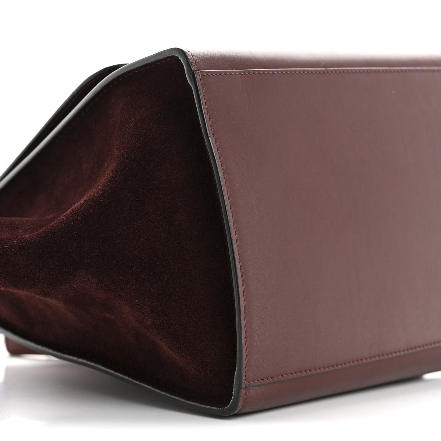 Smooth Calfskin Suede Medium Trapeze Burgundy