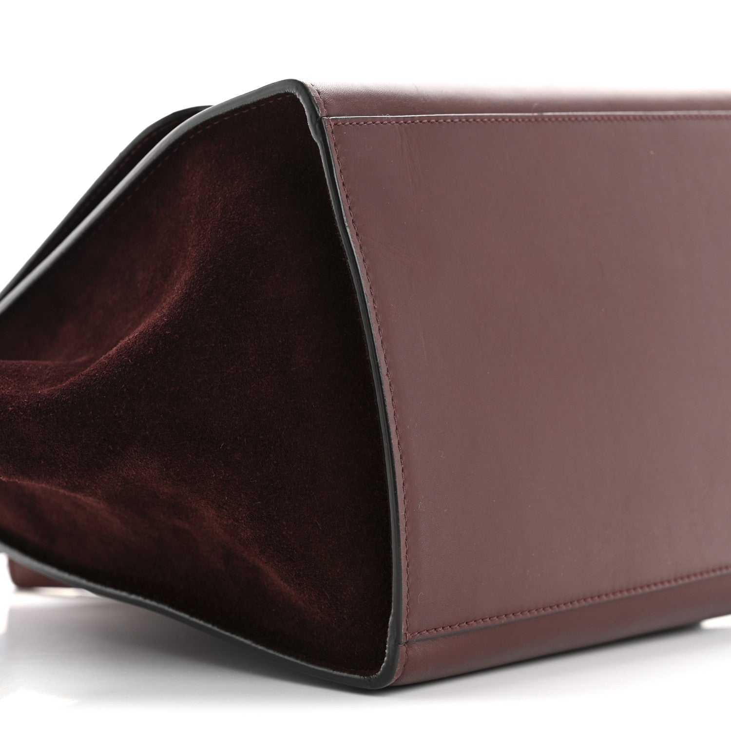 Celine Smooth Calfskin Suede Medium Trapeze Burgundy 8 of 13