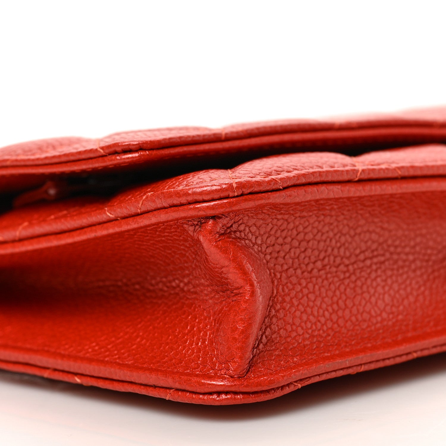 Chanel Caviar Quilted Wallet on Chain WOC Red 9 of 10