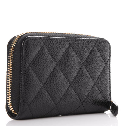 Chanel Caviar Quilted Zip Coin Purse Black 3 of 8
