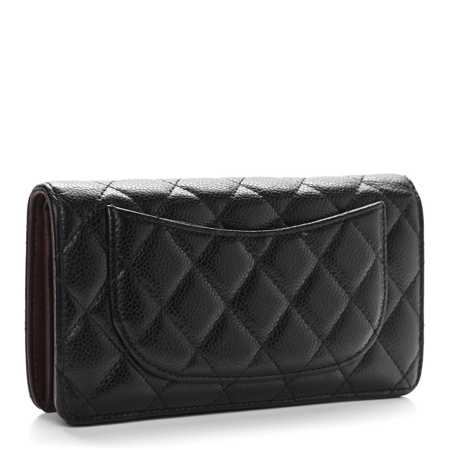 Caviar Quilted Yen Wallet Black