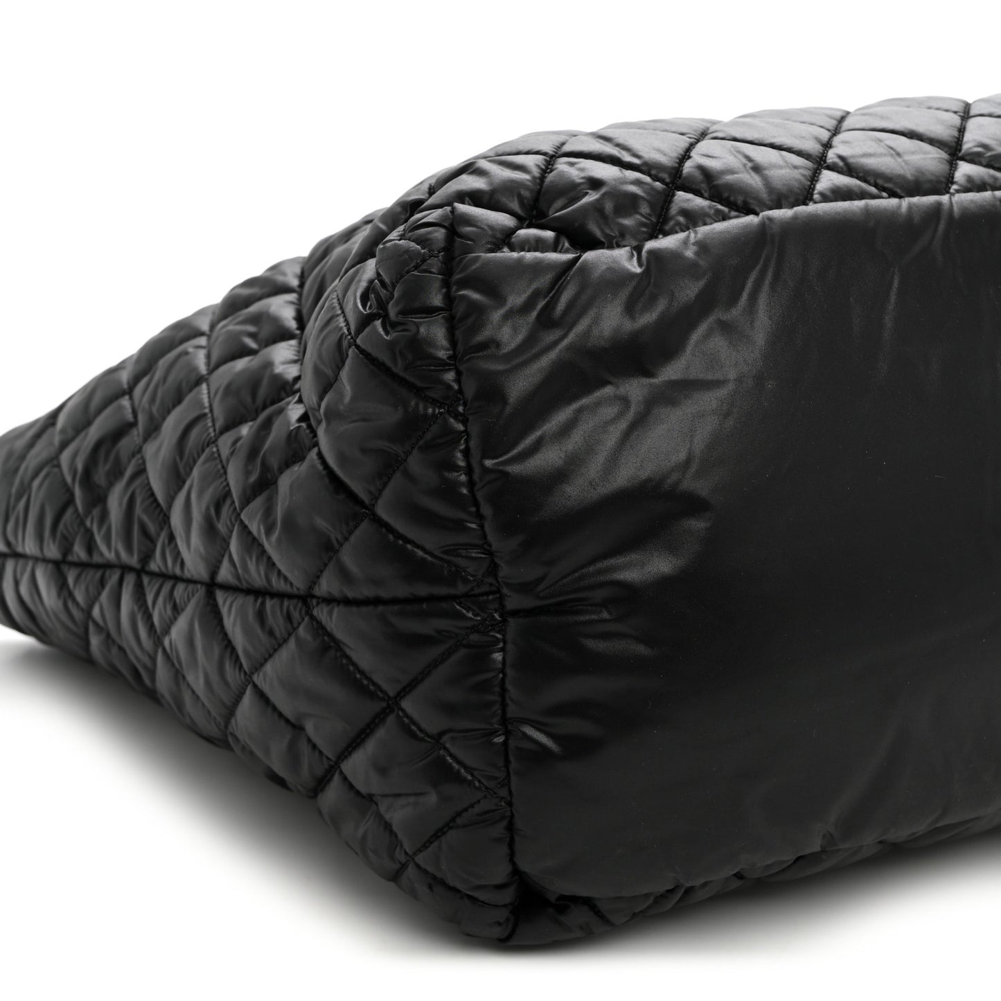 Nylon Quilted Large Coco Cocoon Tote Black
