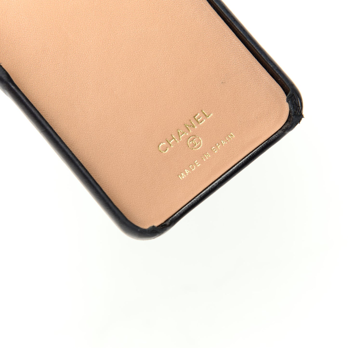 Lambskin Quilted CC iPhone XI Pro Case Beige Black