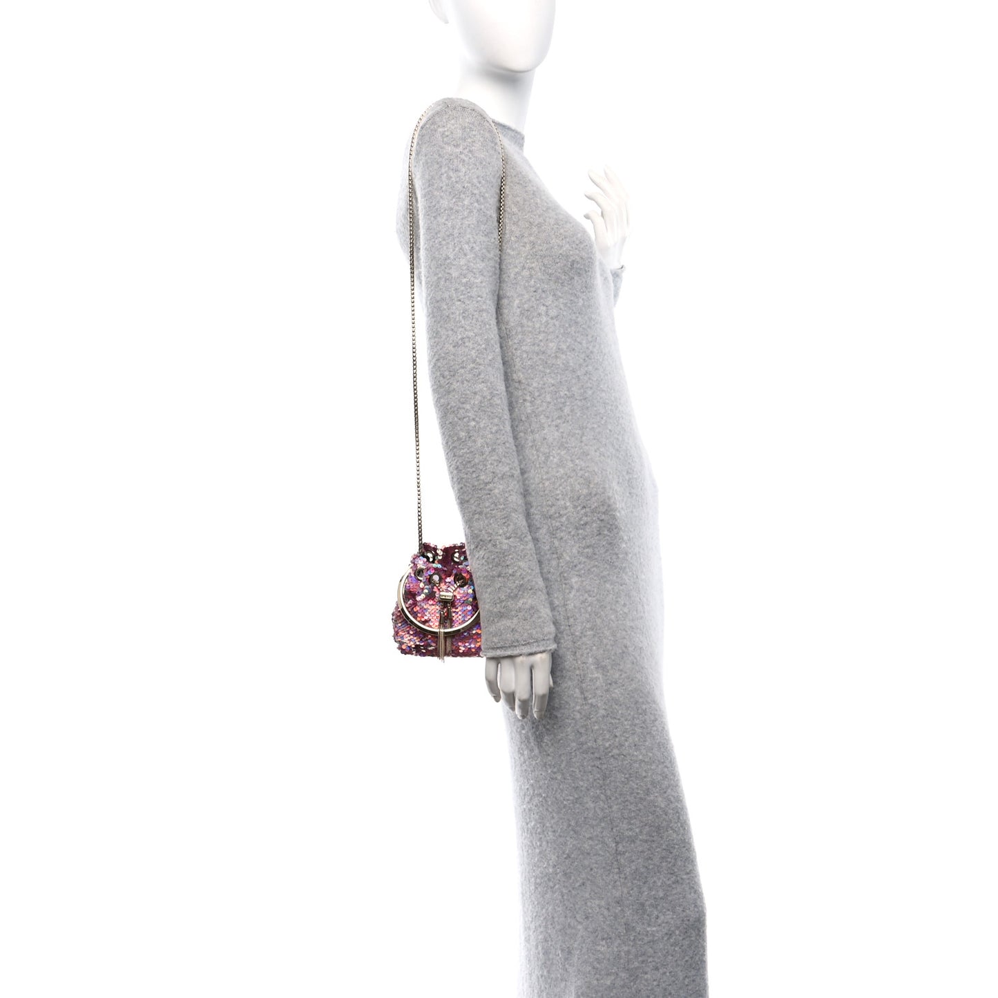 Sequin Paillettes Micro Bon Bon Bag Pink Multicolor