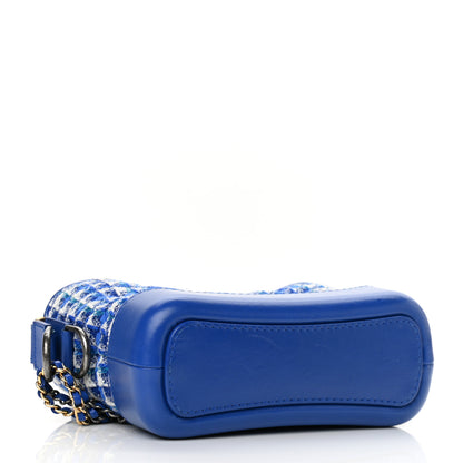 Chanel Tweed Calfskin Small Gabrielle Hobo Royal Blue 4 of 11