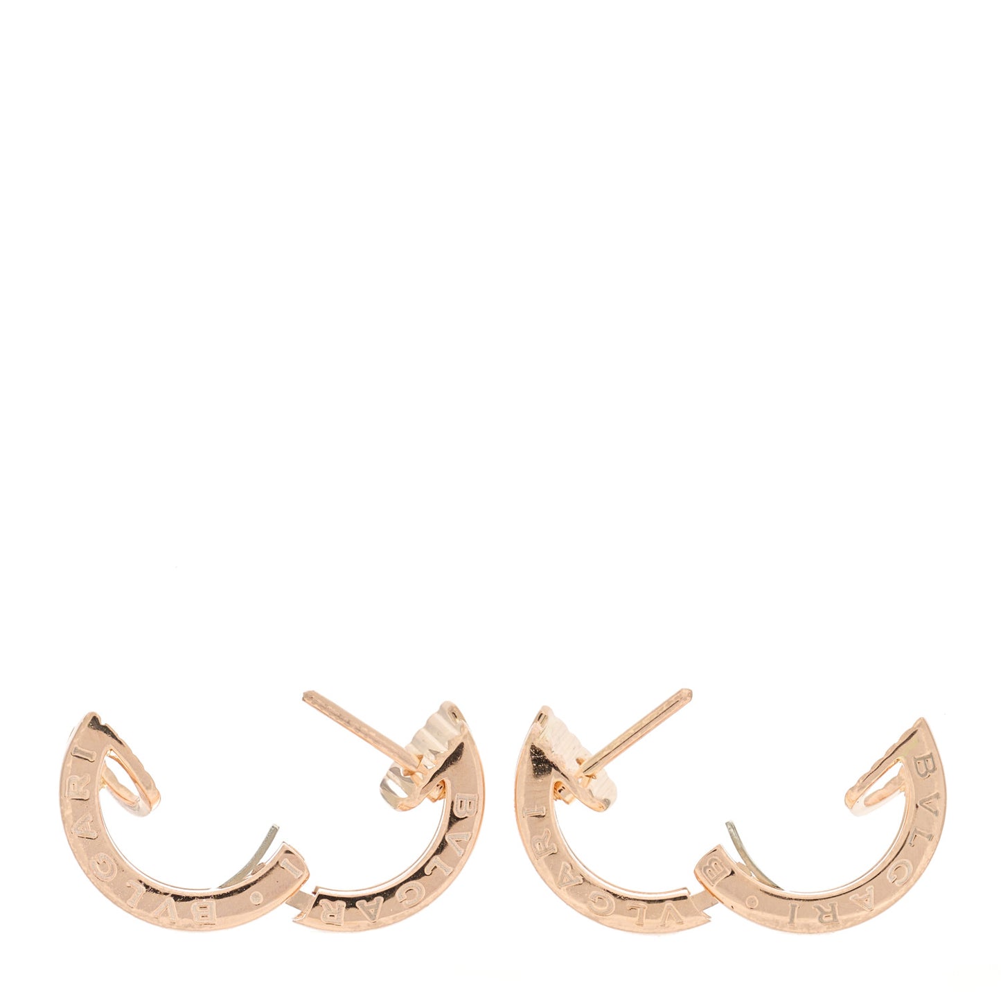 18K Rose Gold Diamond Small B.Zero1 Hoop Earrings