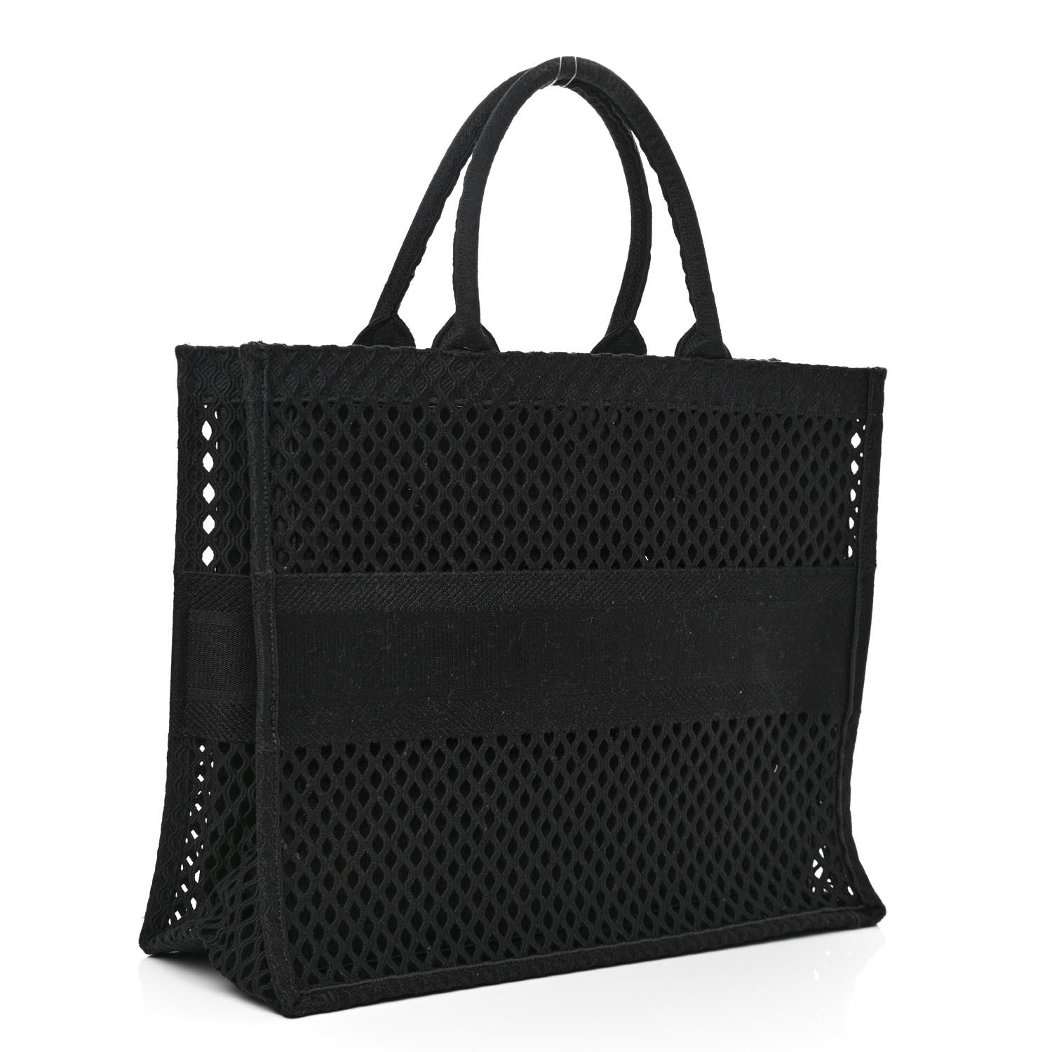 Christian Dior Mesh Embroidered Book Tote Black 3 of 11