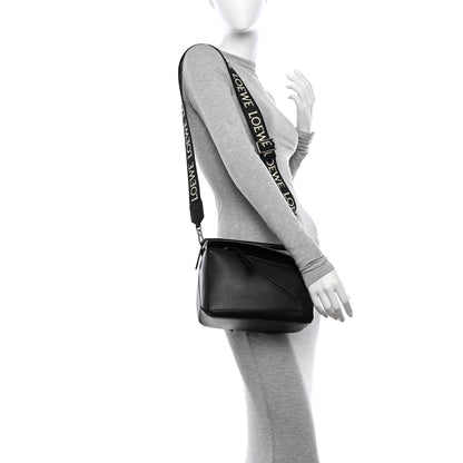 Loewe Satin Calfskin Small Puzzle Bag Black 2 of 11