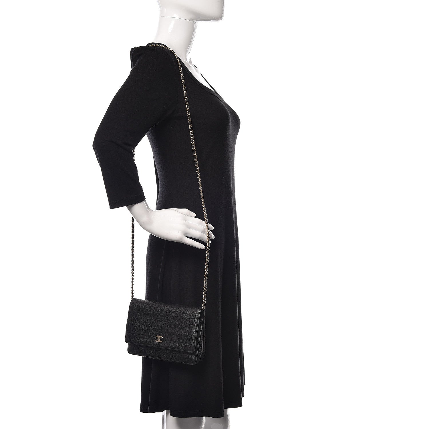 Chanel Caviar Quilted Wallet On Chain WOC Black 2 of 20