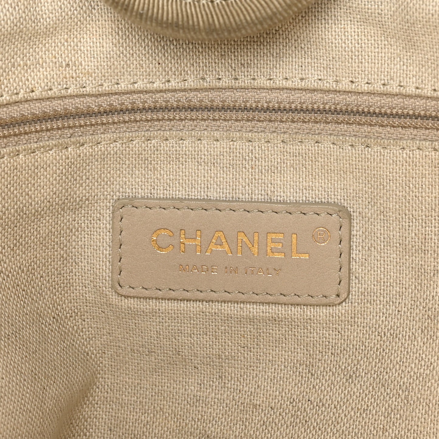 Mixed Fibers Small Deauville Tote Beige Black