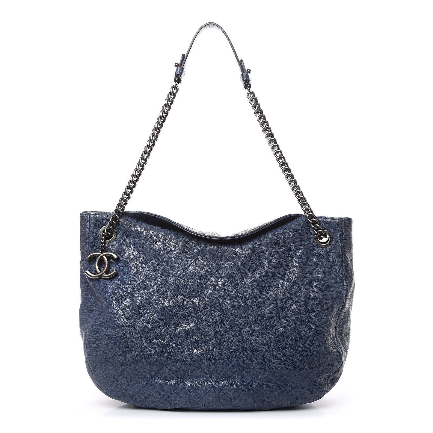 Caviar Quilted Simply CC Hobo Blue