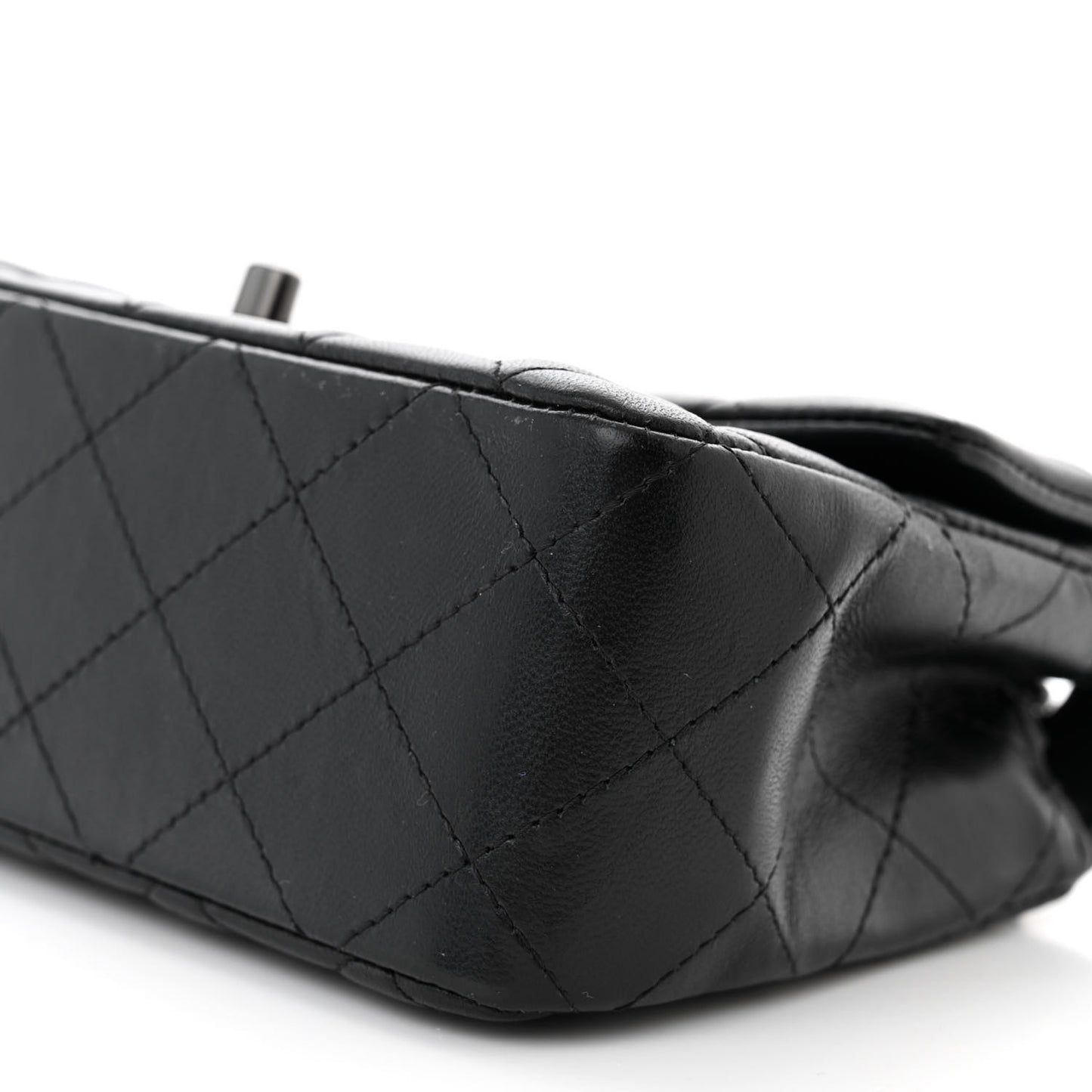 Lambskin Quilted Mini Rectangular Flap So Black