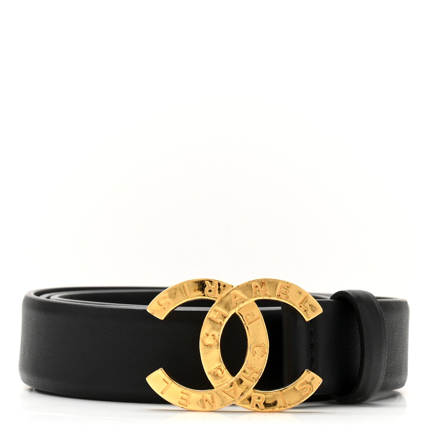 Calfskin Paris Button CC Belt 90 36 Black