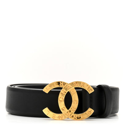 Chanel Calfskin Paris Button CC Belt 90 36 Black 1 of 7