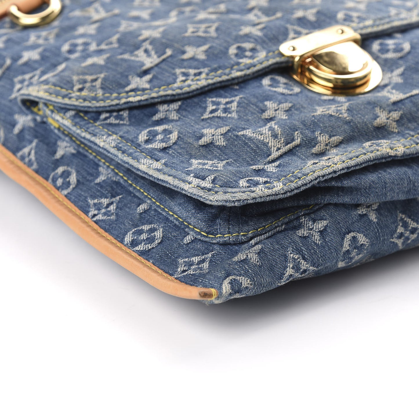 Monogram Denim Sac Plat Blue