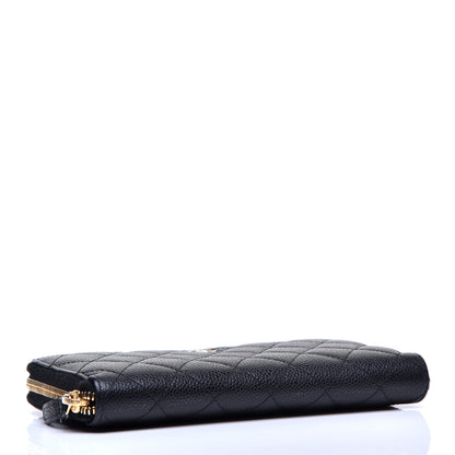 Chanel Caviar Quilted Large Zip Around Wallet Black 4 of 9