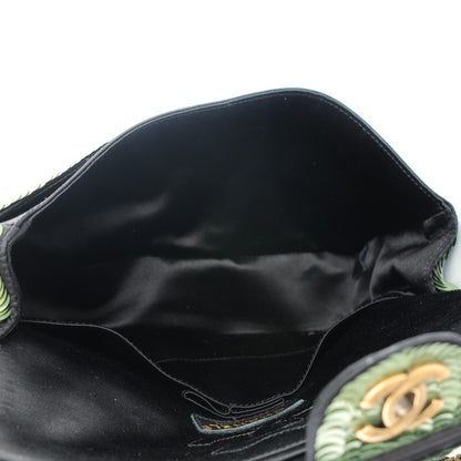 Chanel Satin Sequin Medium Paris Shanghai Double Flap Green 7 of 8