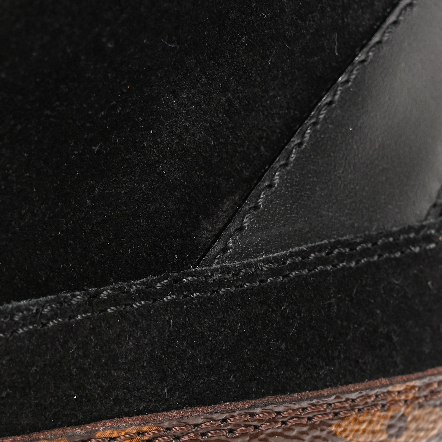 Louis Vuitton Suede Calfskin Monogram Laureate Platform Desert Boots 36 Black 10 of 15