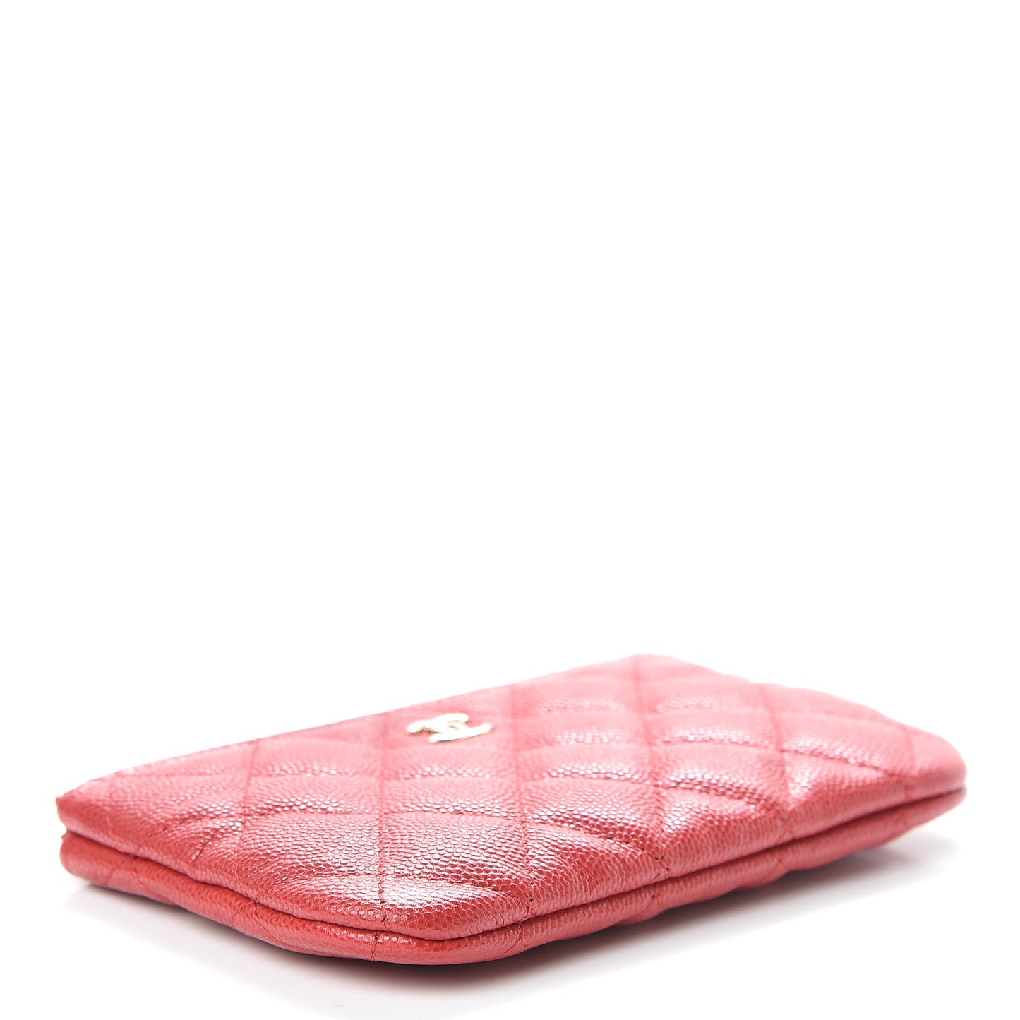 Caviar Quilted Small Cosmetic Case Red