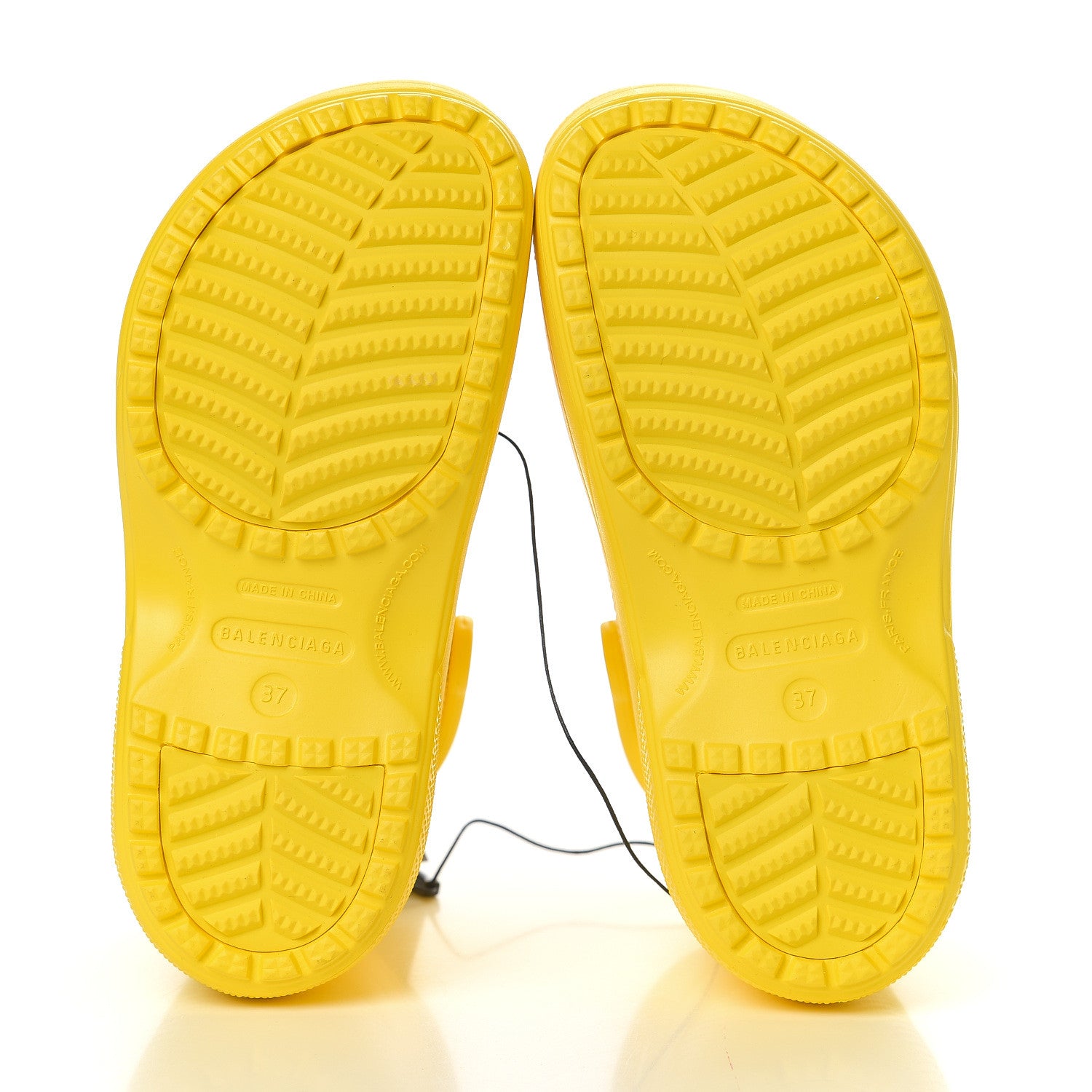 Balenciaga X CROCS Rubber Textured Womens Platform Sandals 37 Jaune Soleil 6 of 8