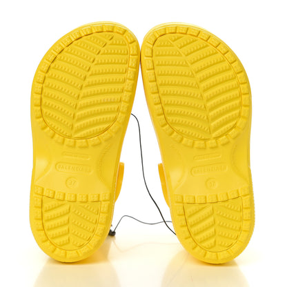 Balenciaga X CROCS Rubber Textured Womens Platform Sandals 37 Jaune Soleil 6 of 8