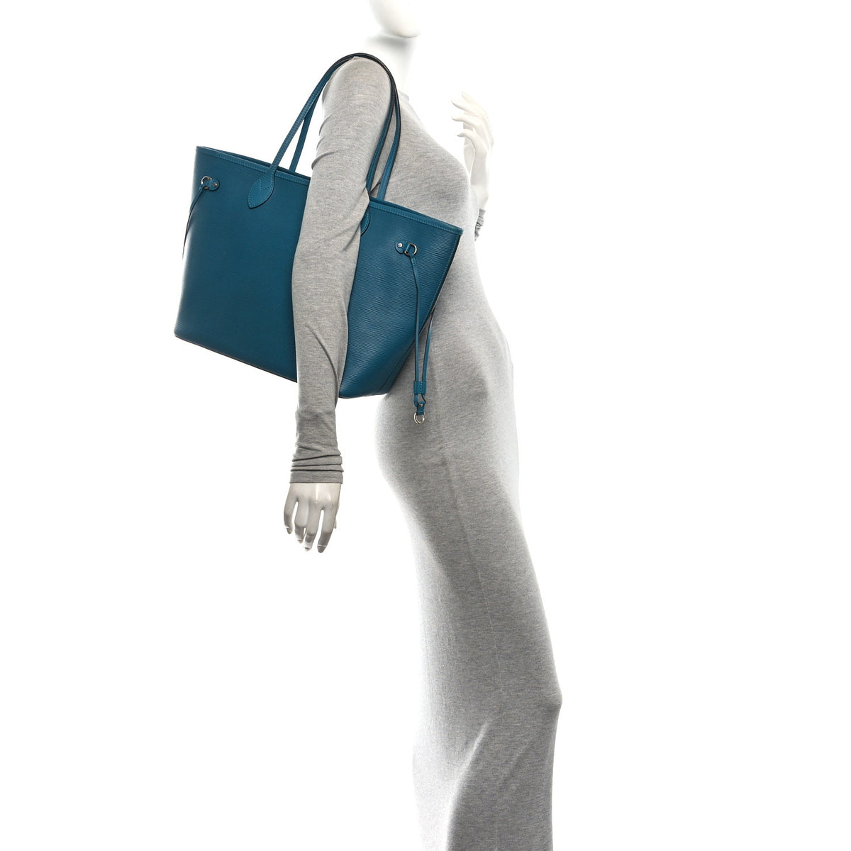 Louis Vuitton Epi Neverfull MM Cyan 3 of 13