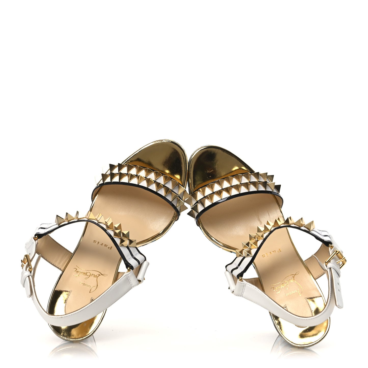 Patent Calfskin Studded Griotta 110 Wedges 40 Multicolor