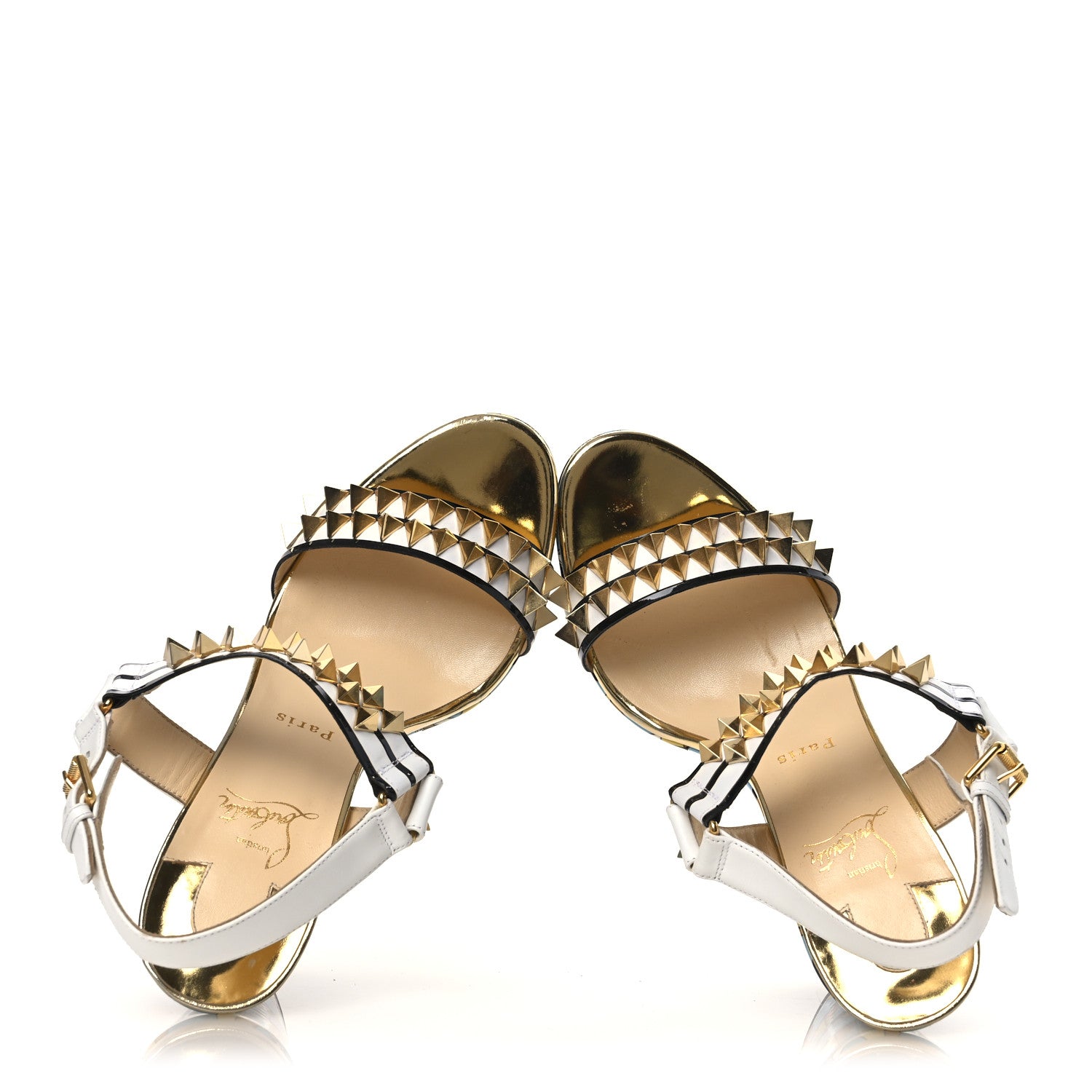 Christian Louboutin Patent Calfskin Studded Griotta 110 Wedges 40 Multicolor 2 of 12
