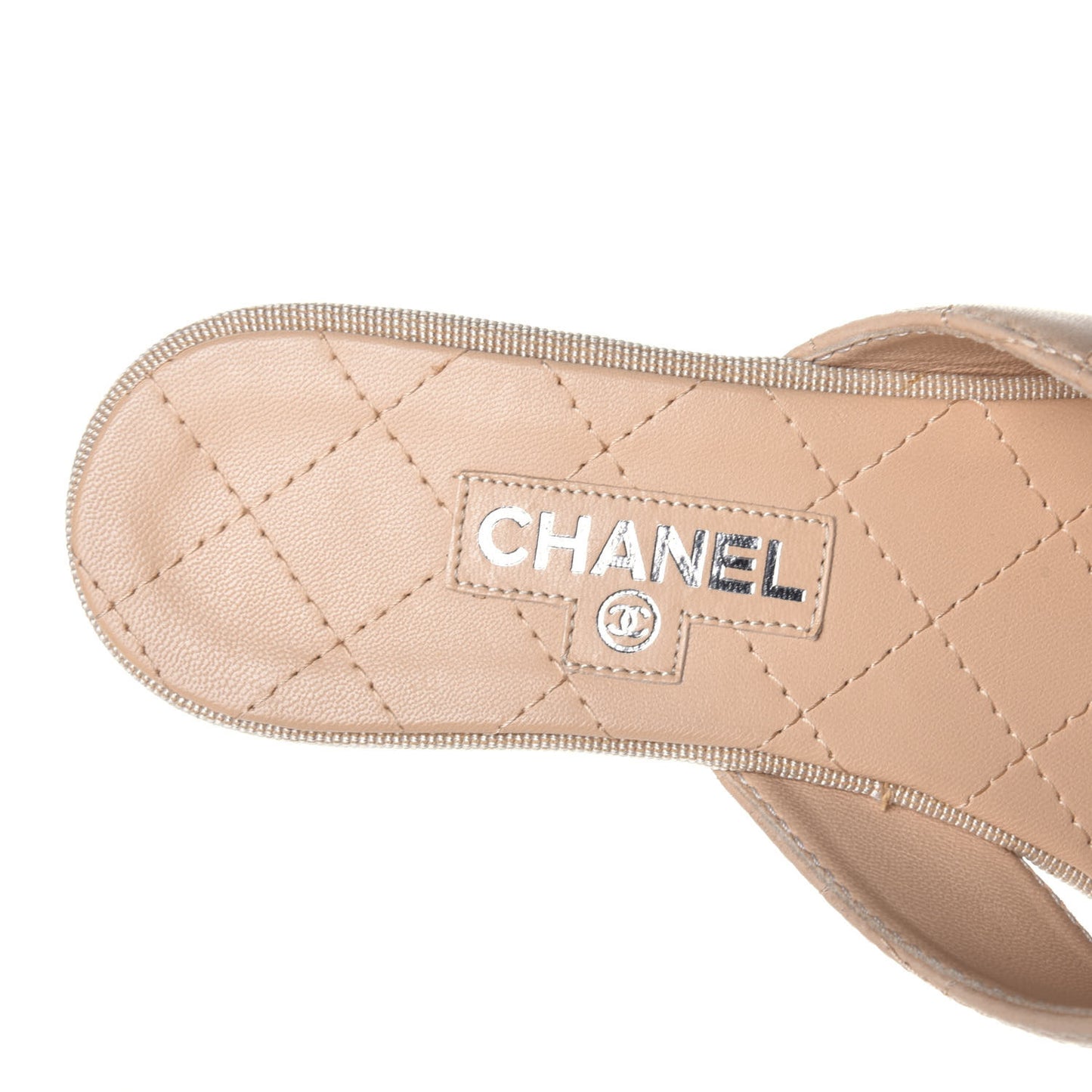 Lambskin Quilted CC Turnlock Sandals 37 Beige
