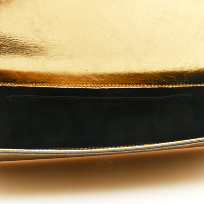 Saint Laurent Metallic Calfskin Monogram Large Belle De Jour Clutch Gold 5 of 6