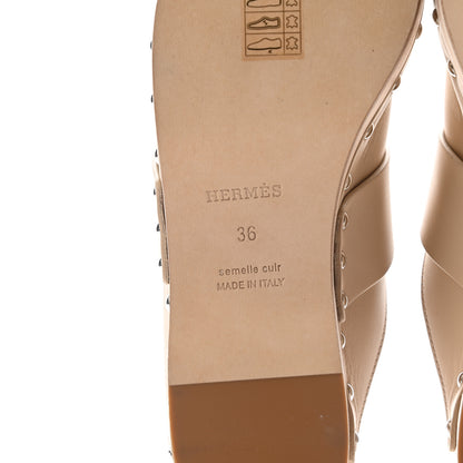 Hermes Calfskin Calya Mules 36 Hetre 6 of 14