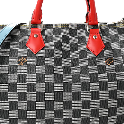Louis Vuitton Damier Speedy Bandouliere 30 Black White 8 of 10