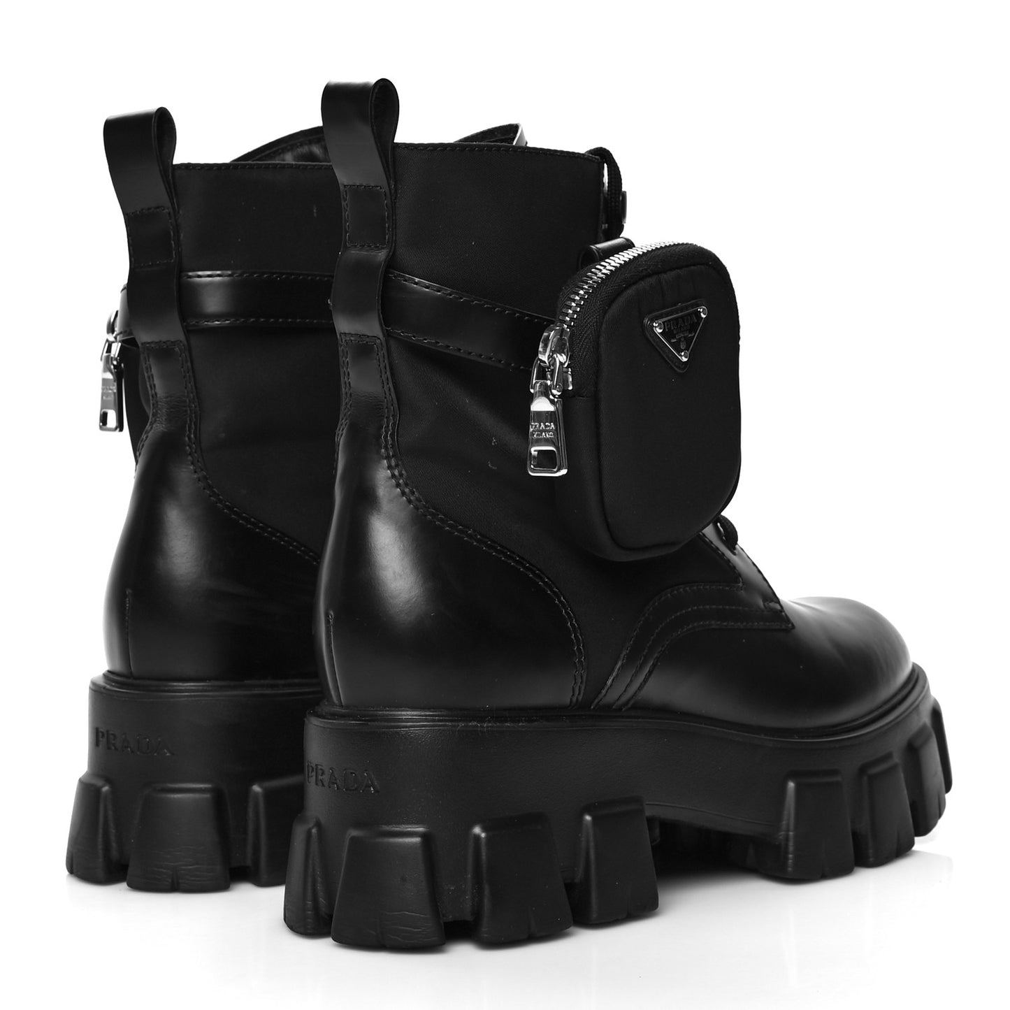 Spazzolato Rois Re-Nylon Metal Triangle Logo Monolith Pouch Pocket 55mm Boots 39.5 Black