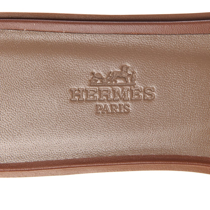 Hermes Box Calfskin Oran Sandals 36.5 Gold 7 of 11