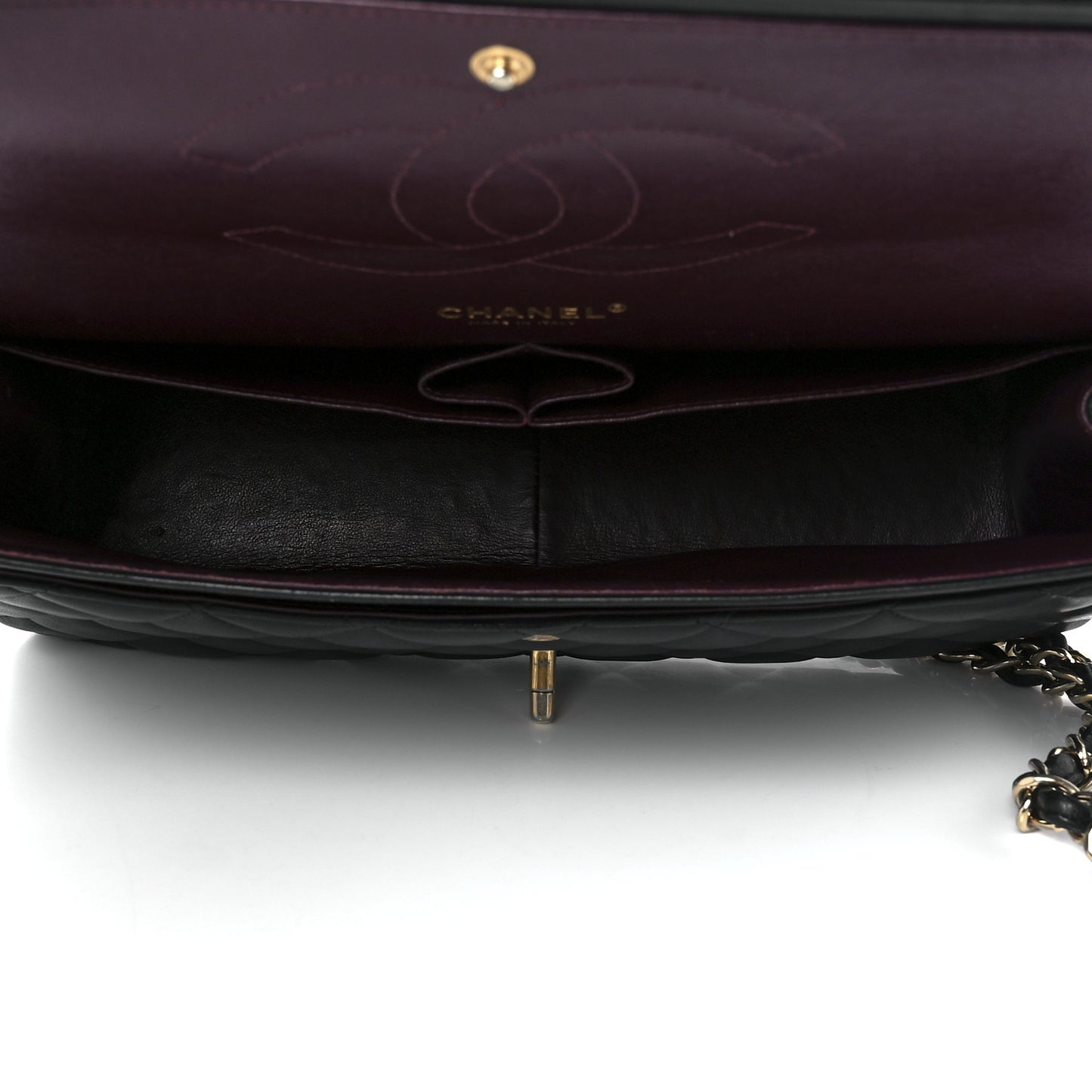 Lambskin Quilted Jumbo Double Flap Black