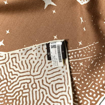 Hermes Silk Cashmere Clair De Lune Shawl 140 Camel White 3 of 6