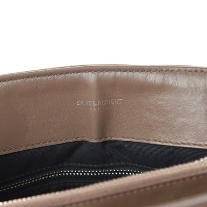 Saint Laurent Calfskin Y Quilted Medium Loulou Monogram Chain Satchel Light Brown 6 of 9