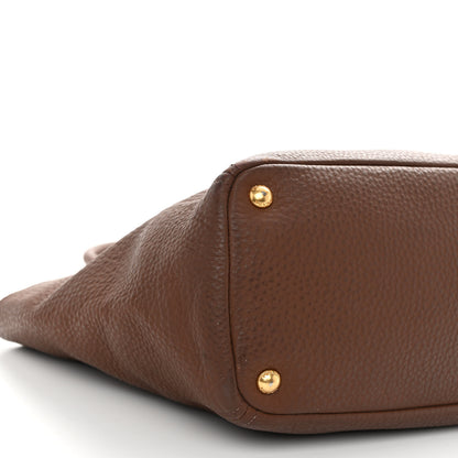 Prada Vitello Daino Side Pocket Tote Palissandro 8 of 13