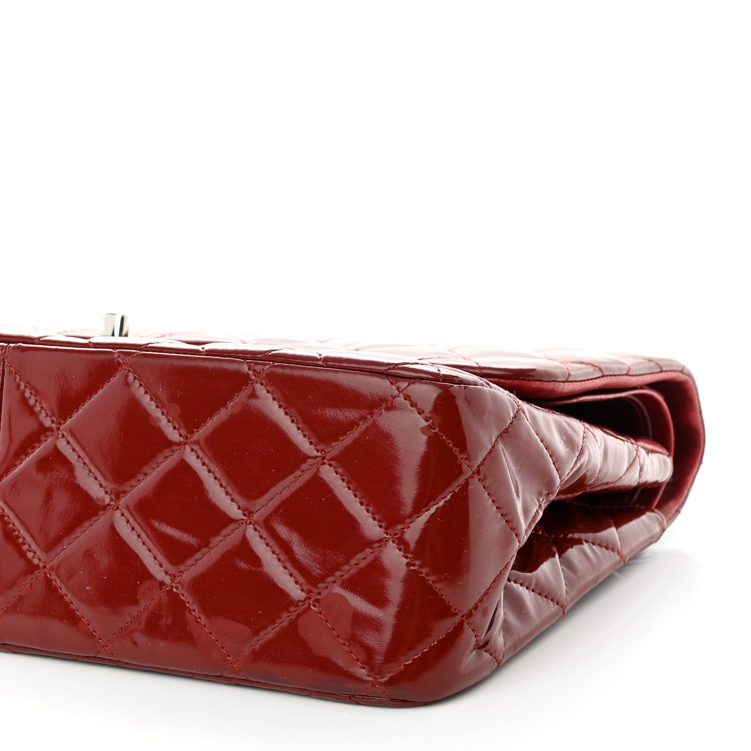 Chanel Patent Quilted Jumbo Double Flap Red 10 of 12