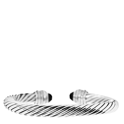 David Yurman Sterling Silver Diamond Black Onyx 7mm Cable Classics Crossover Bracelet 3 of 4