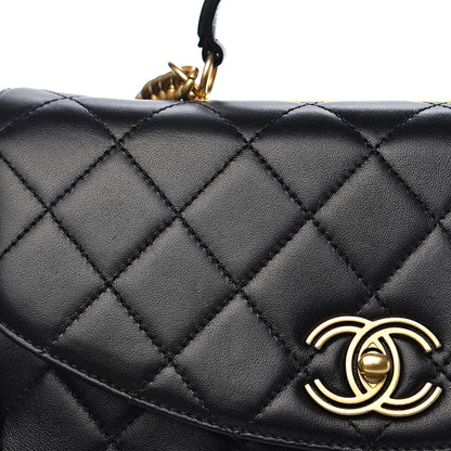 Chanel Lambskin Quilted Large Trendy Spirit Top Handle Bag Black 10 of 13