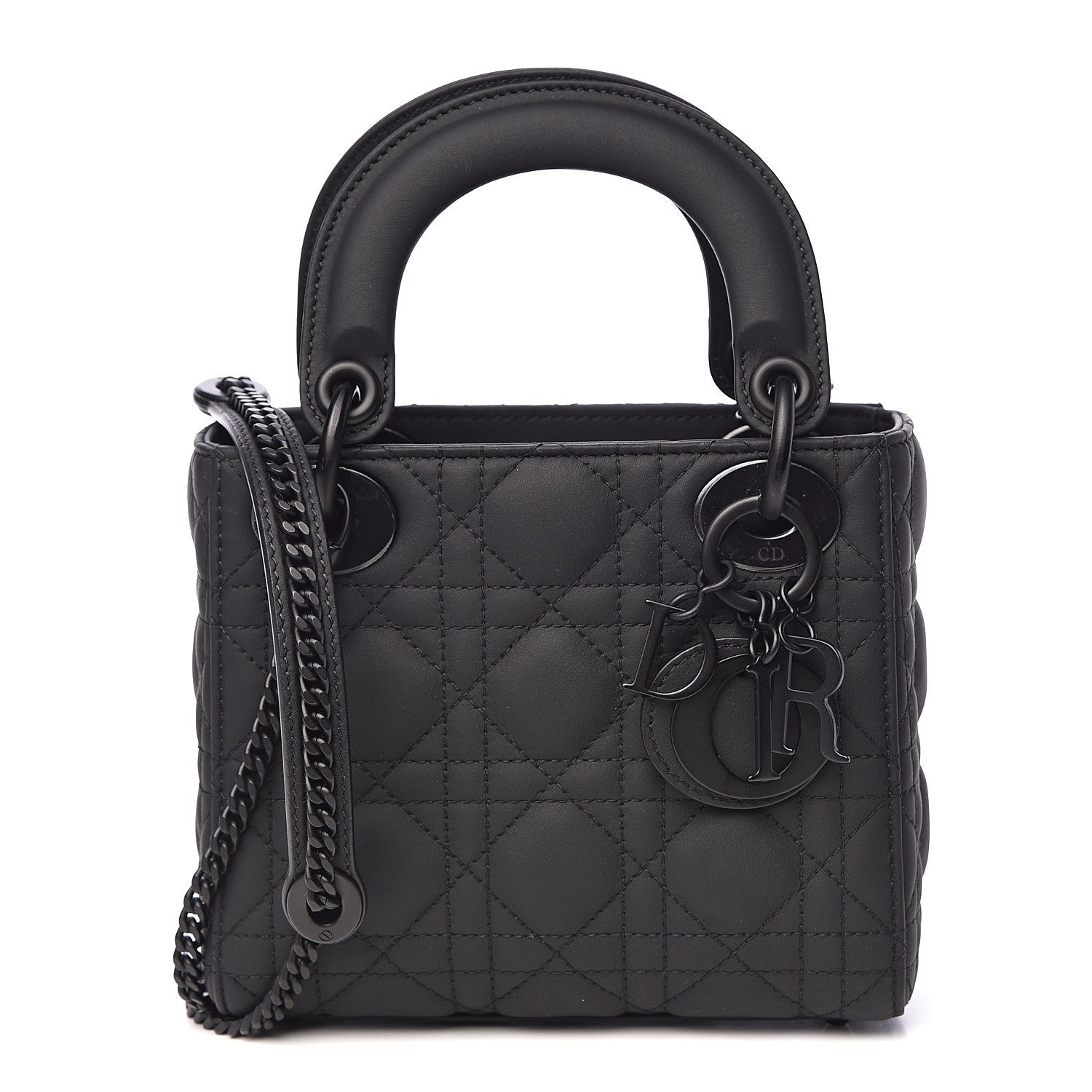 Christian Dior Ultra Matte Calfskin Cannage Mini Lady Dior Black 1 of 11