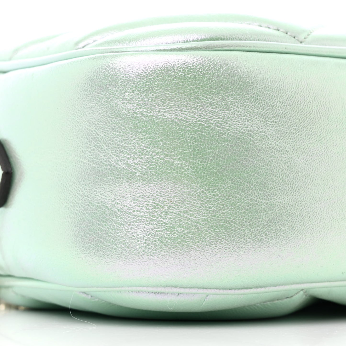 Iridescent Nappa Chevron Matelasse Small GG Marmont Chain Shoulder Bag Iridescent Salvy Green