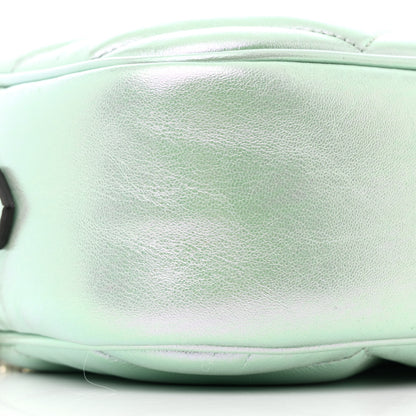 Gucci Iridescent Nappa Chevron Matelasse Small GG Marmont Chain Shoulder Bag Iridescent Salvy Green 9 of 10