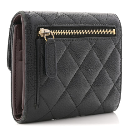 Chanel Caviar Quilted Tri-Fold Flap Wallet Black 3 of 9